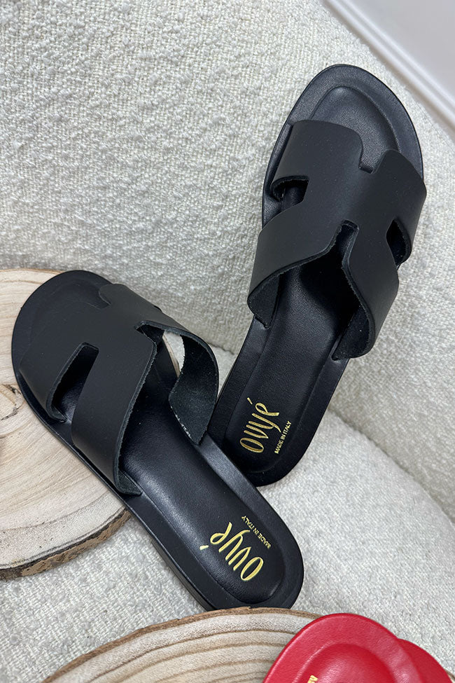 Ciabatta Oran nera in pelle Ovyè – - Main Image