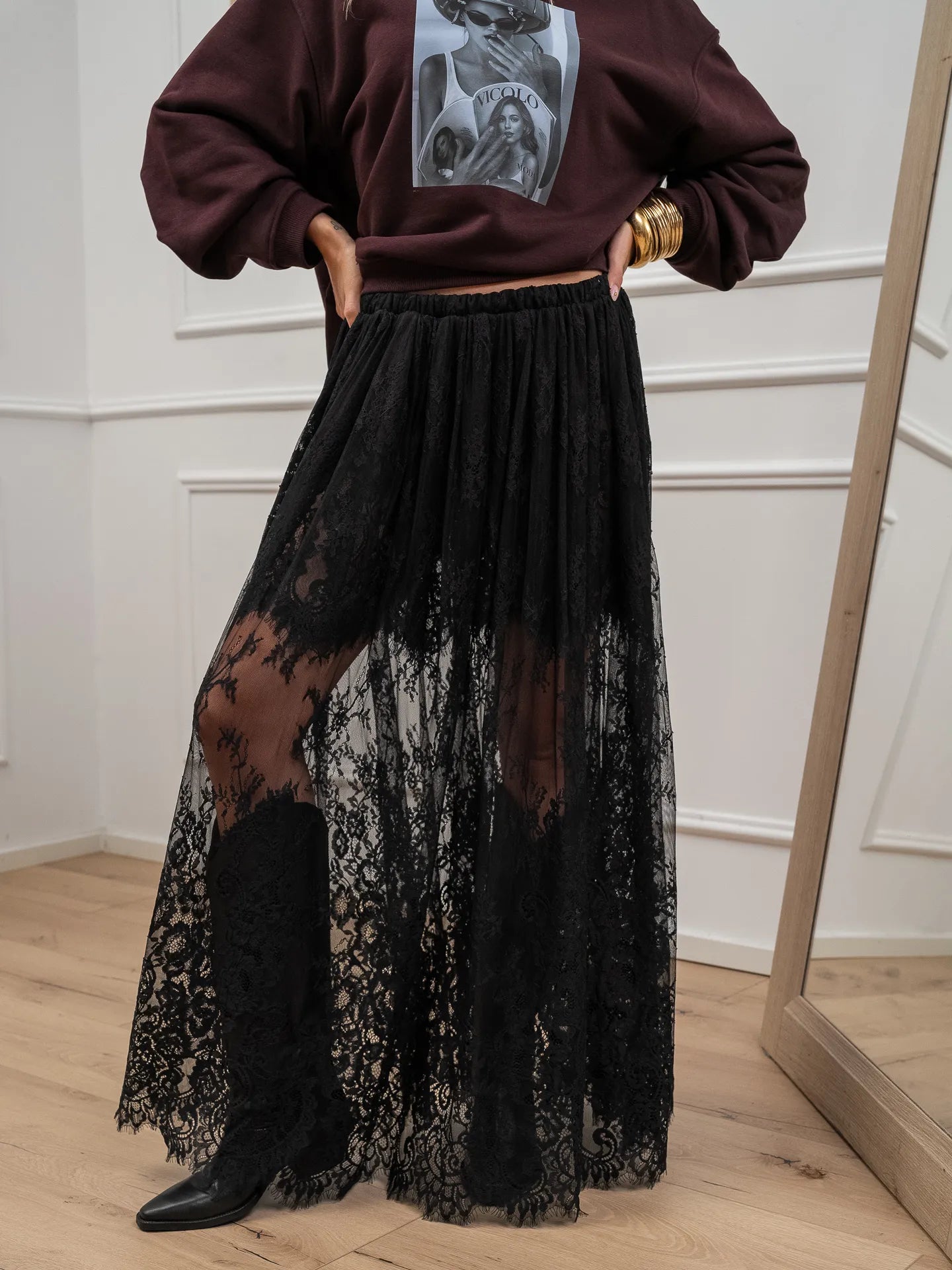 Gonna Pizzo Nera Gonna Nera Vicolo Gonna Pizzo Vicolo Nera – BE