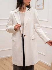 Cappotto slim fit panna ad un bottone - Dixie