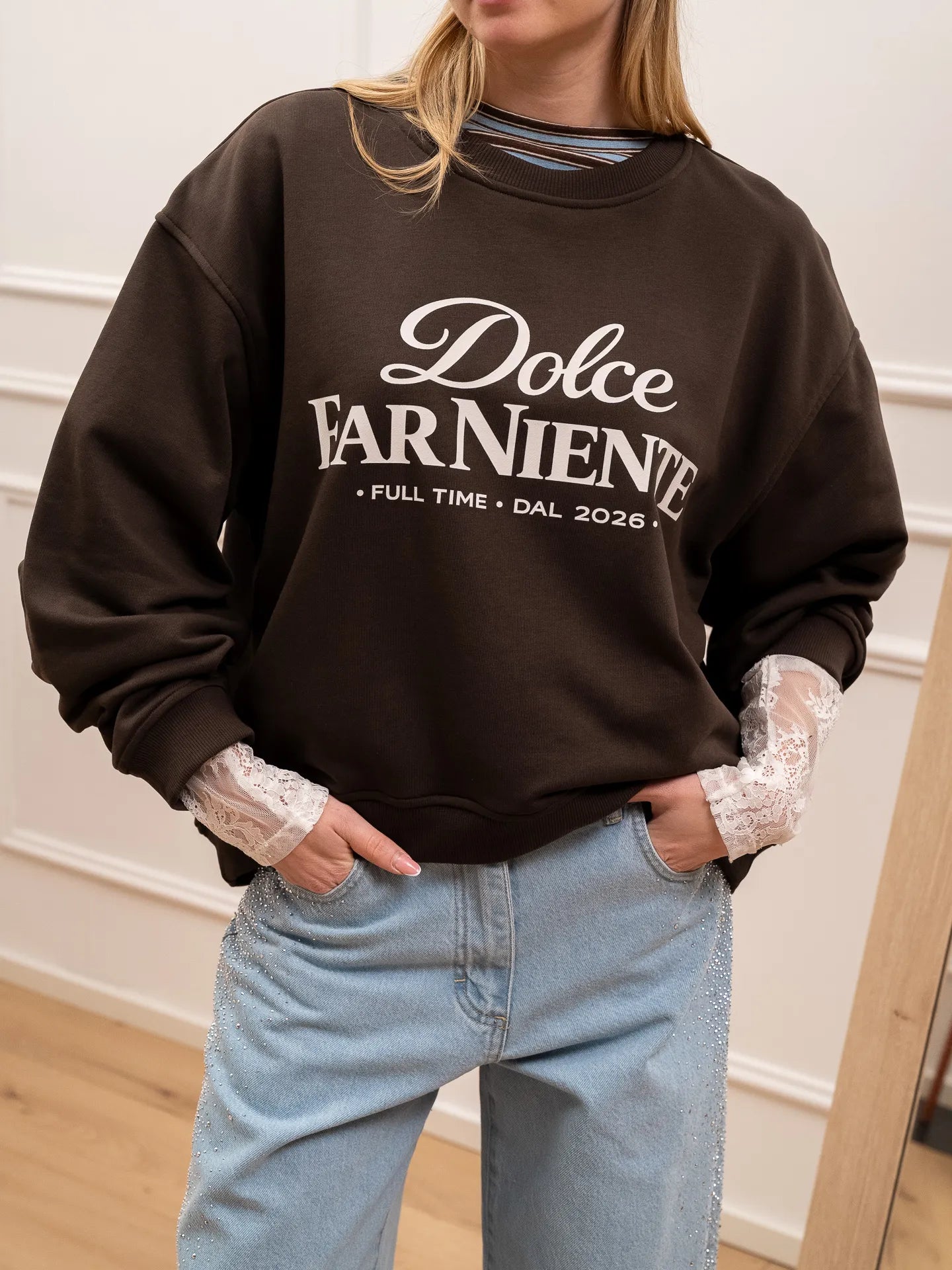 Felpa Dolce far niente moka - Vicolo