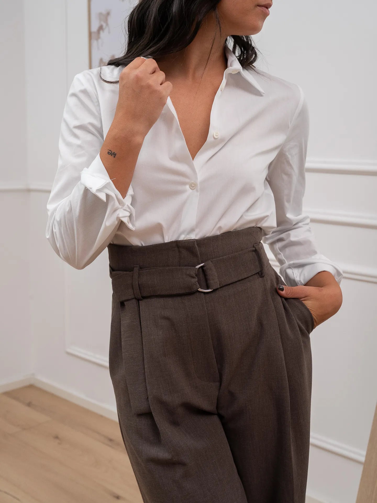 Camicia basic bianca in cotone - Vicolo