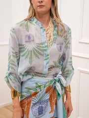 Camicia Leopardo turchese in lyocell - HaveOne