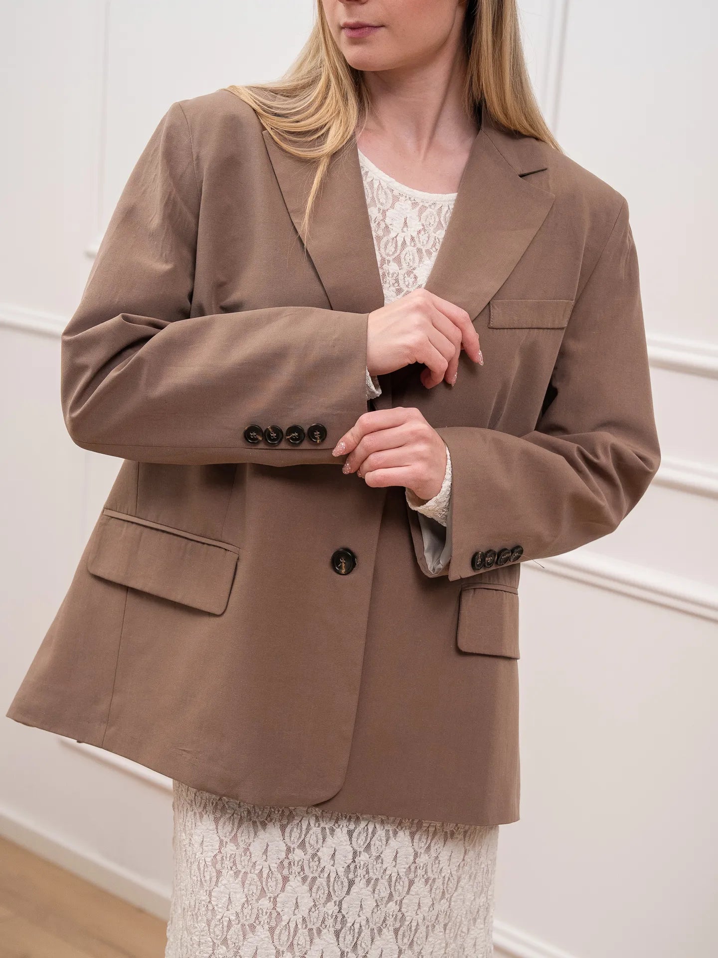 Giacca biscotto misto lino doppia abbottonatura - HaveOne