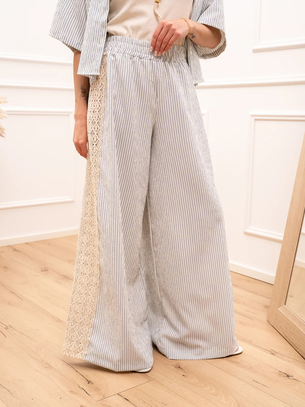 Pantaloni Garza riga e crochet - Vicolo