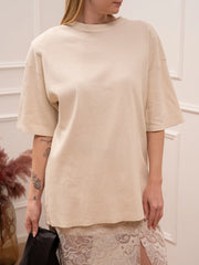 T shirt a costine burro maxi spalline fit over - HaveOne