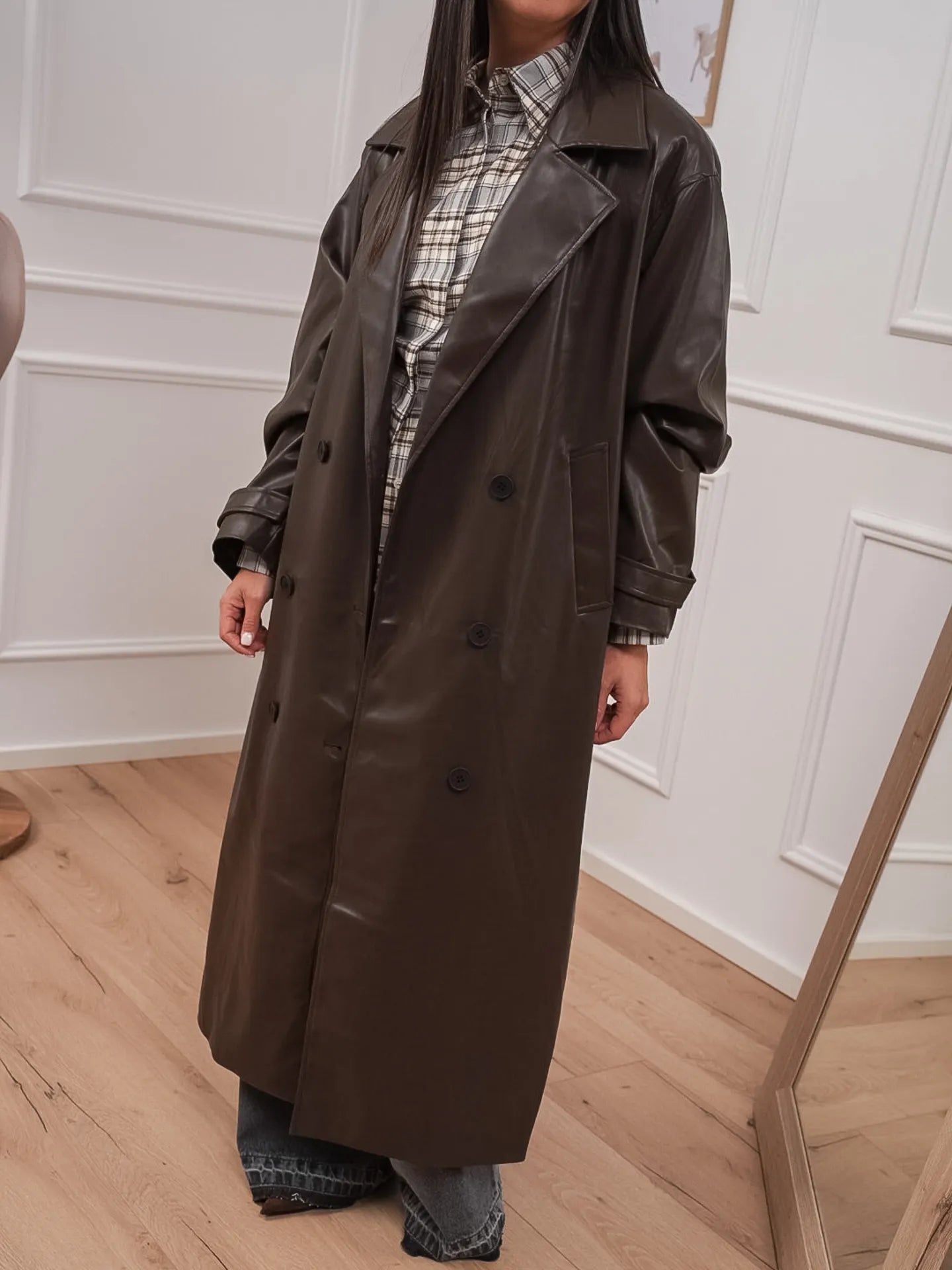 Trench in ecopelle moro - Glamorous