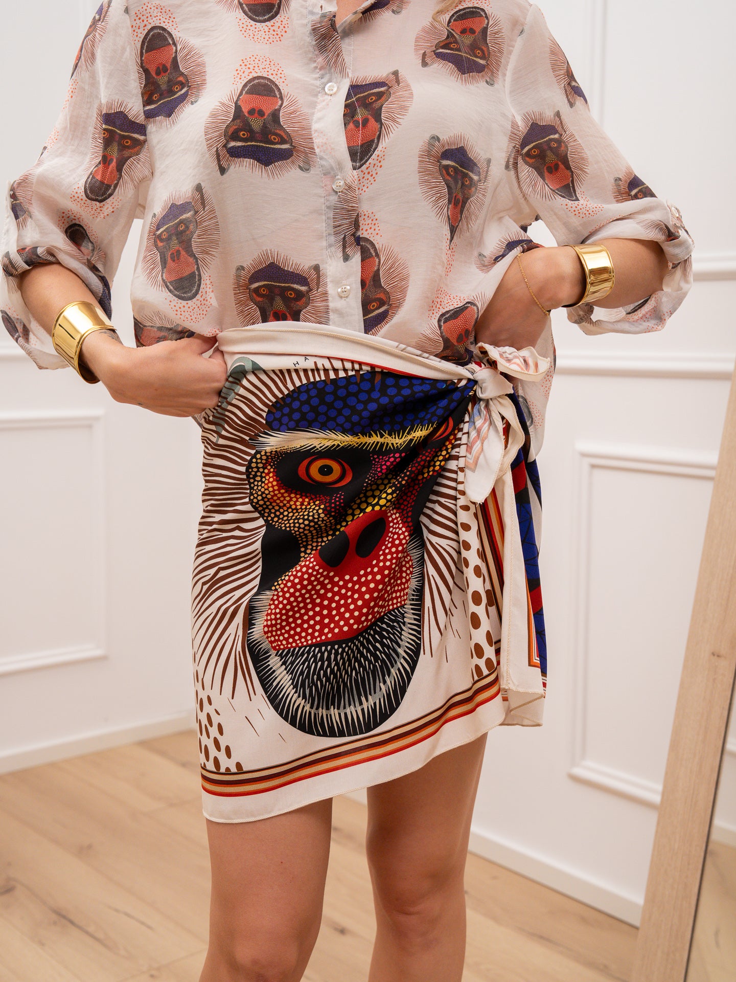 Gonna pareo mini Scimmia bluette - HaveOne