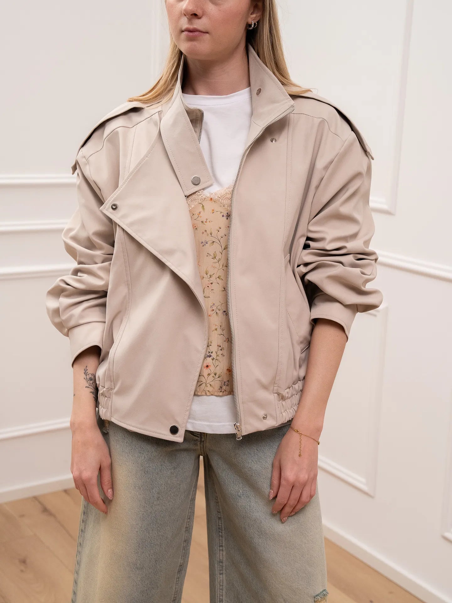Bomber sabbia Urban in tela - Vicolo