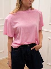 T shirt vedo non vedo rosa a mezza manica - Crispy