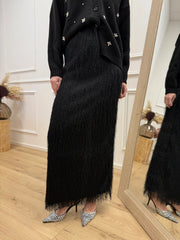 Gonna Charleston nera con spacco - Dixie