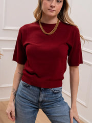 Maglia girocollo sangria mezza manica - Kontatto