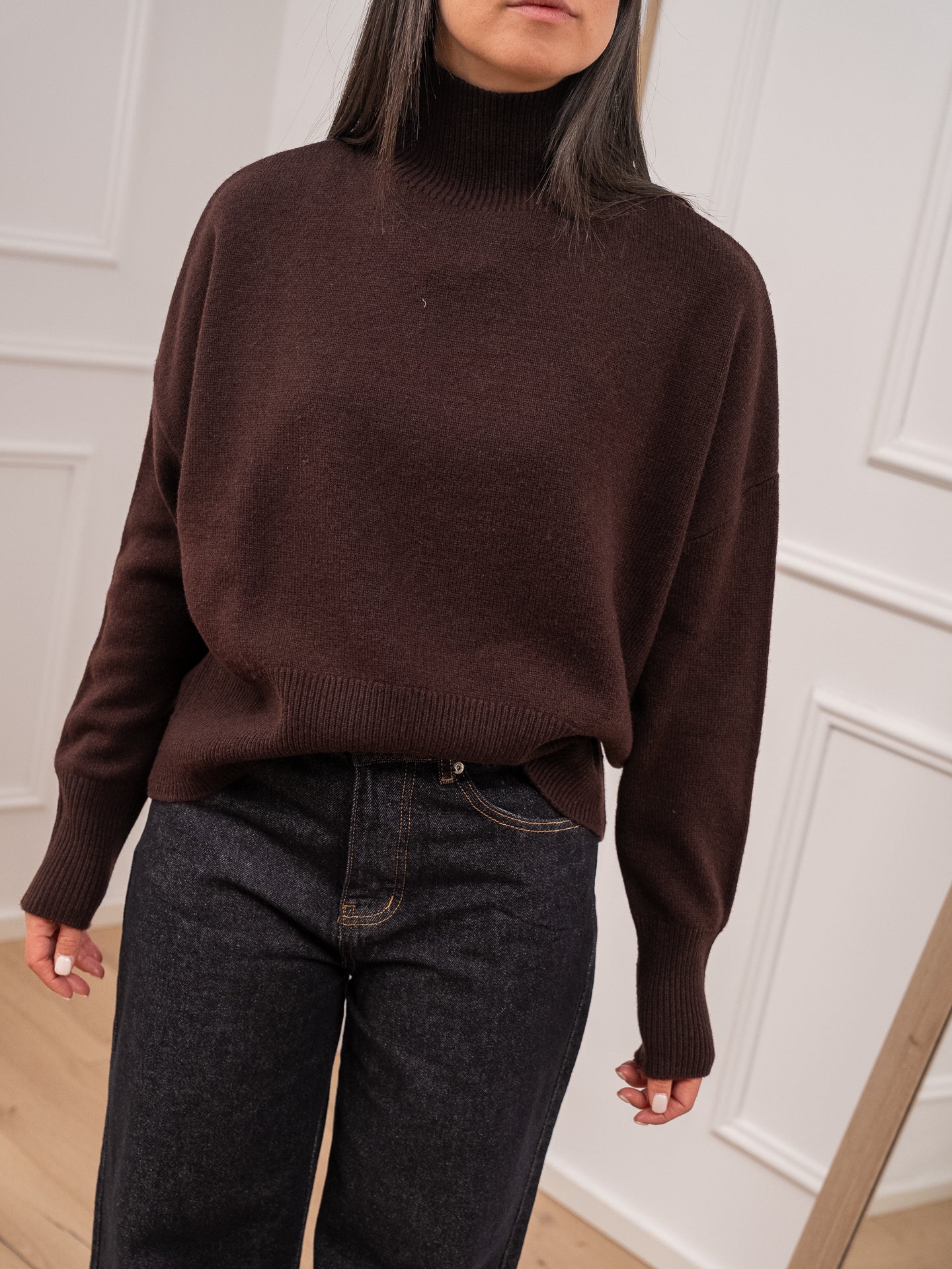 Maglia dolcevita moro in 100% lana - Tensione In