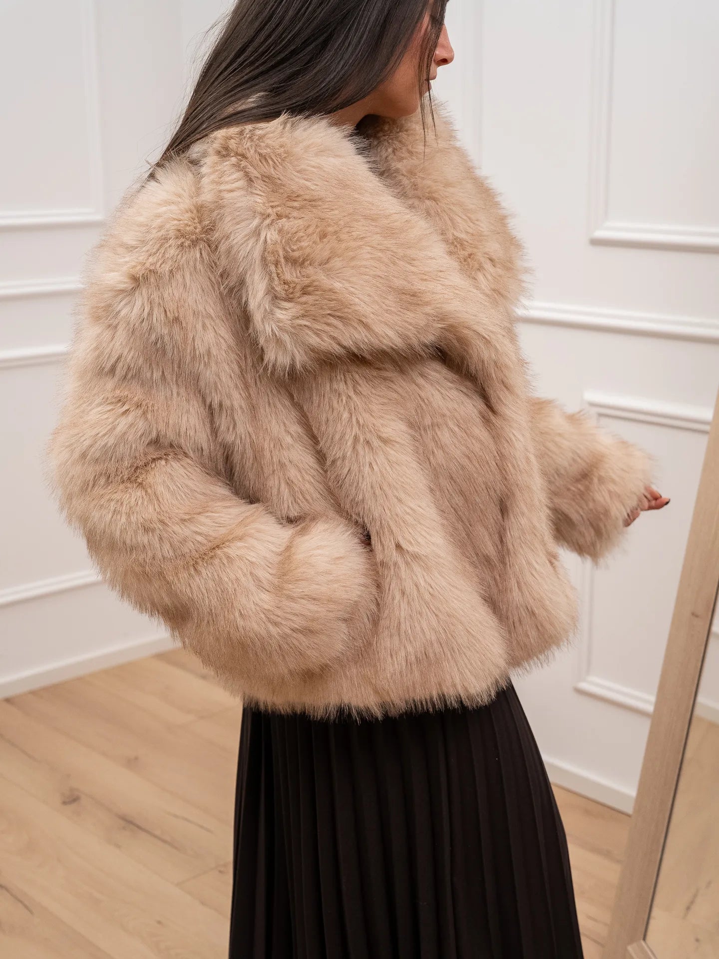 Pelliccia sabbia fit oversize - Glamorous