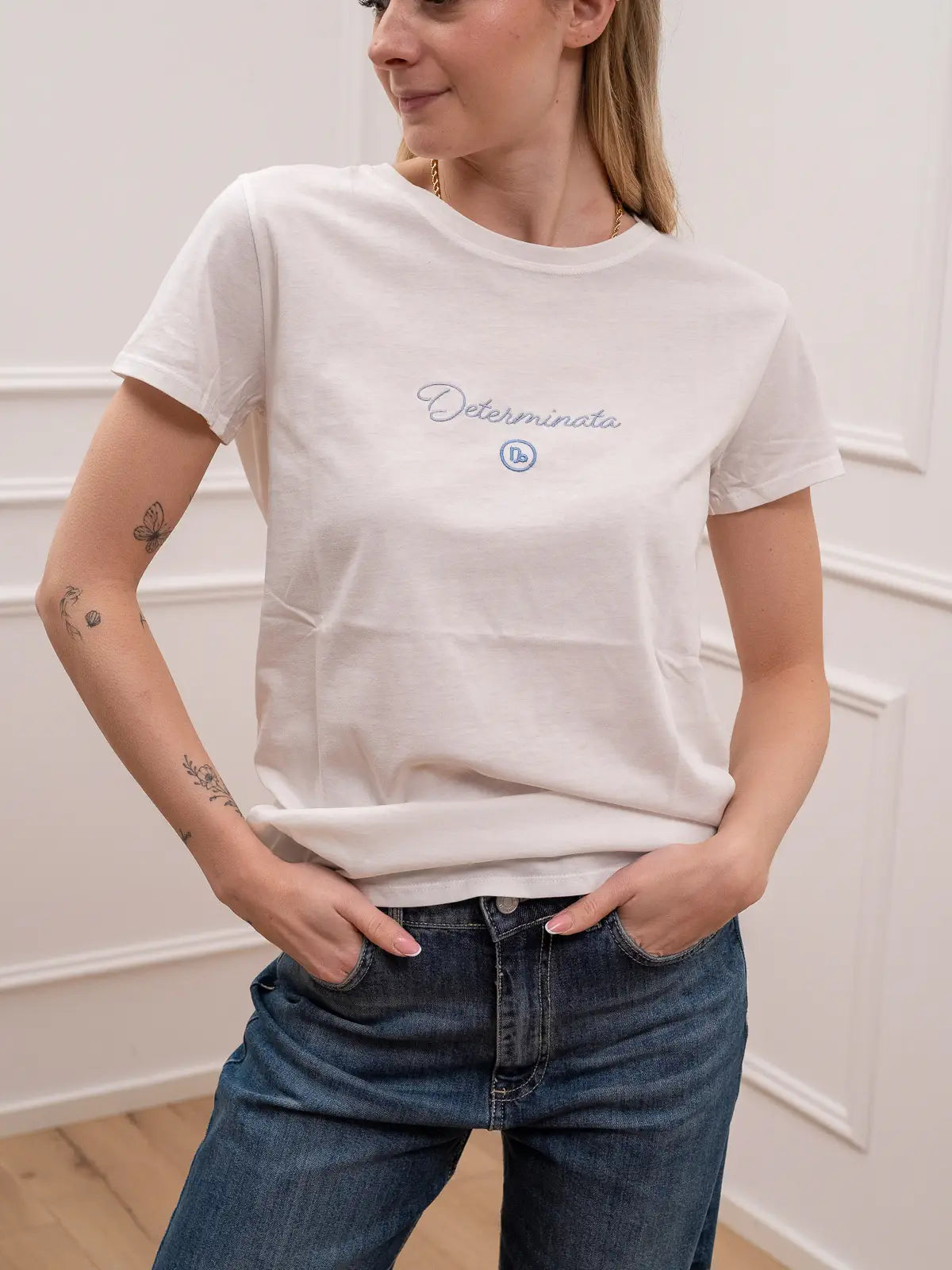 T shirt ricamo capricorno "Determinata" - Vicolo