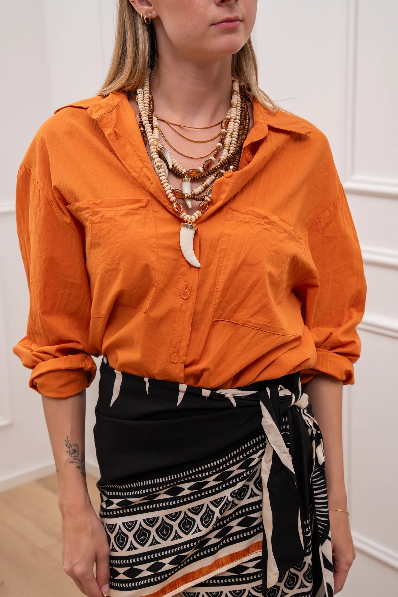 Camicia Essential papaya doppia tasca - HaveOne
