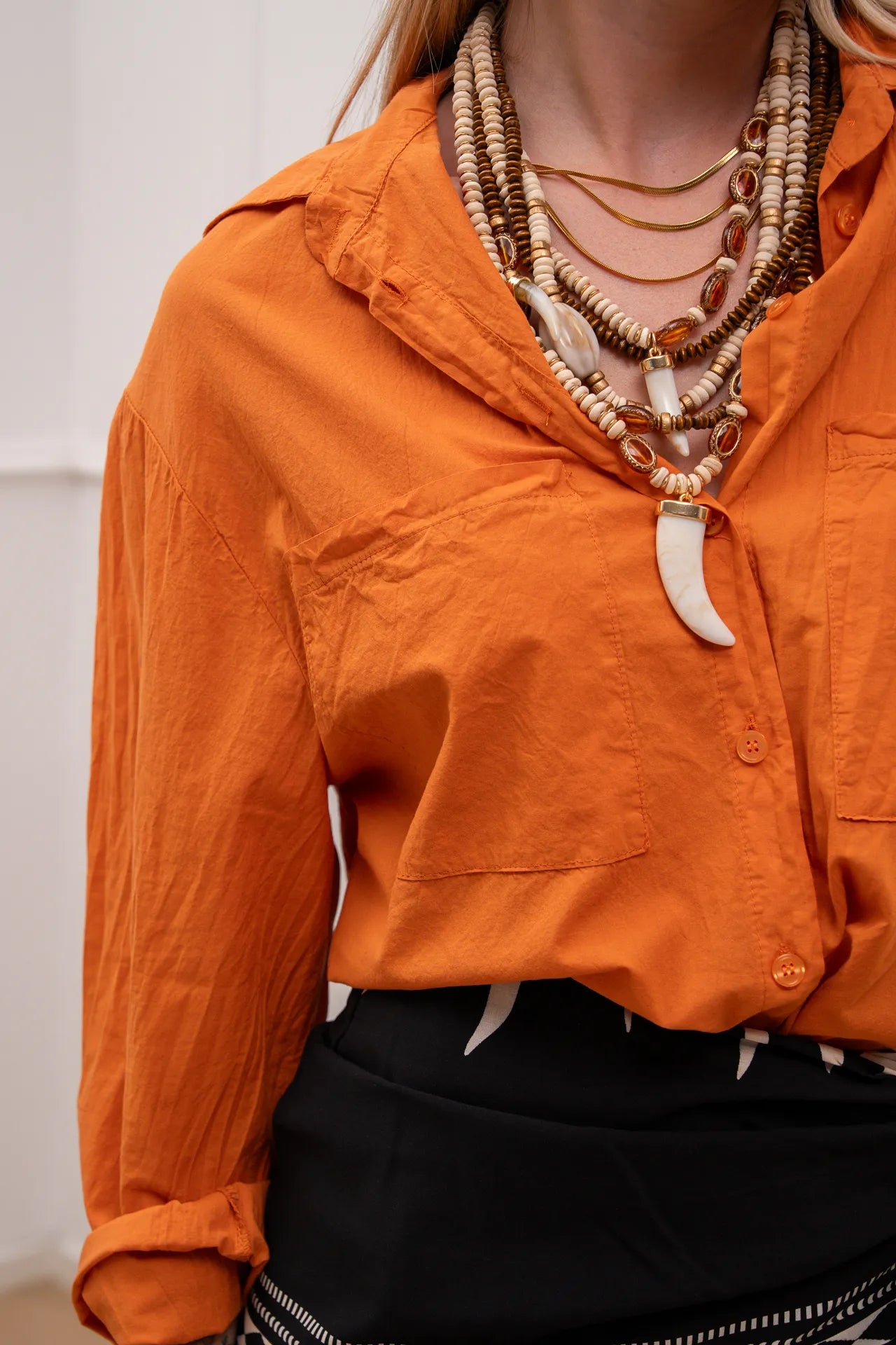 Camicia Essential papaya doppia tasca - HaveOne
