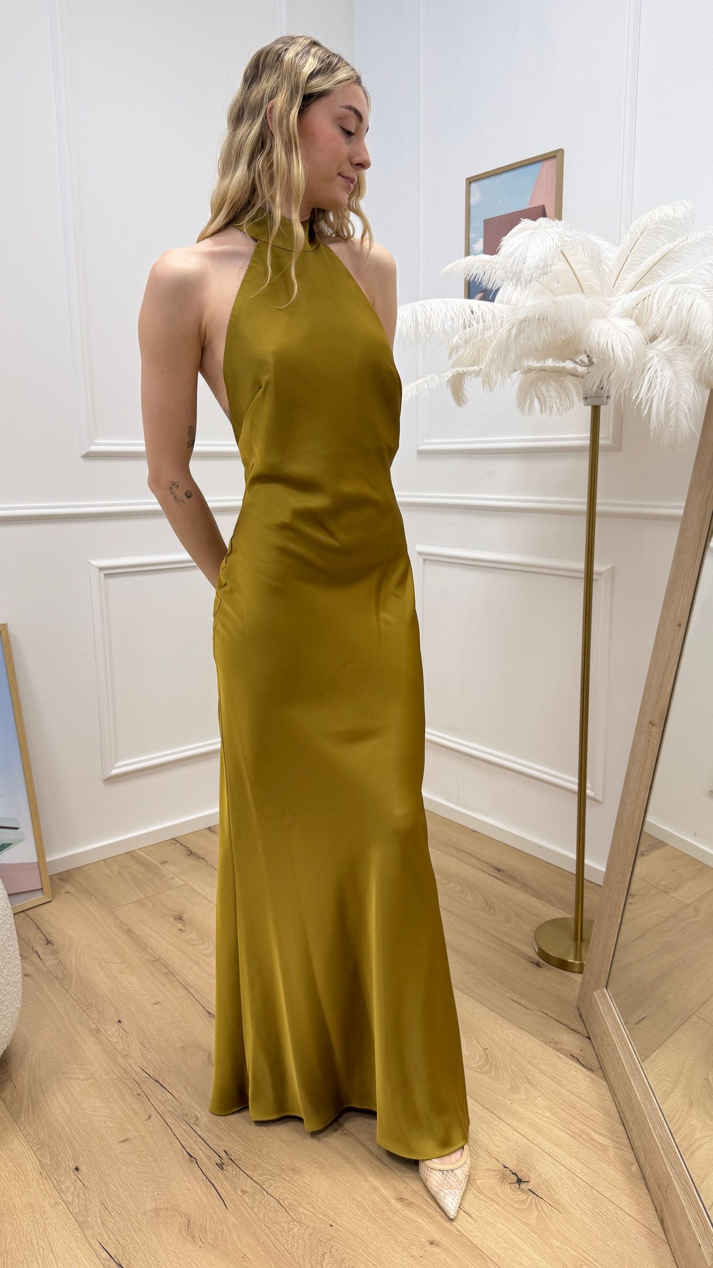 Vestito New Keira olio scollo halter - Silence Limited