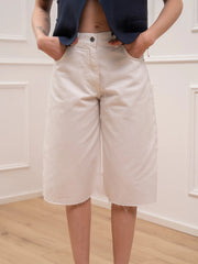 Bermuda Koji denim bianco taglio vivo - HaveOne
