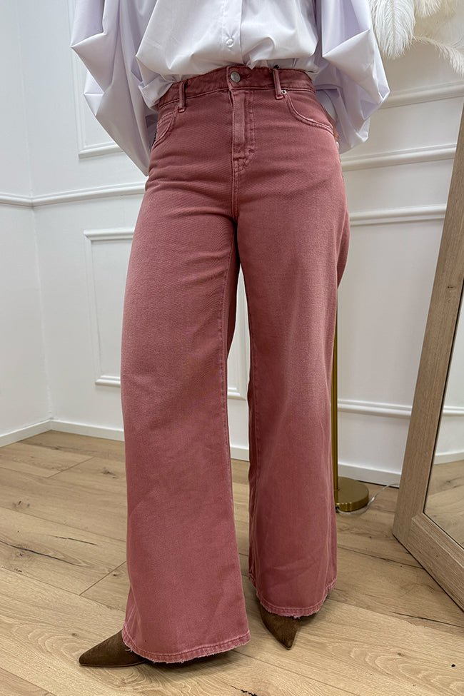 Jeans gamba dritta in denim rosa - HaveOne