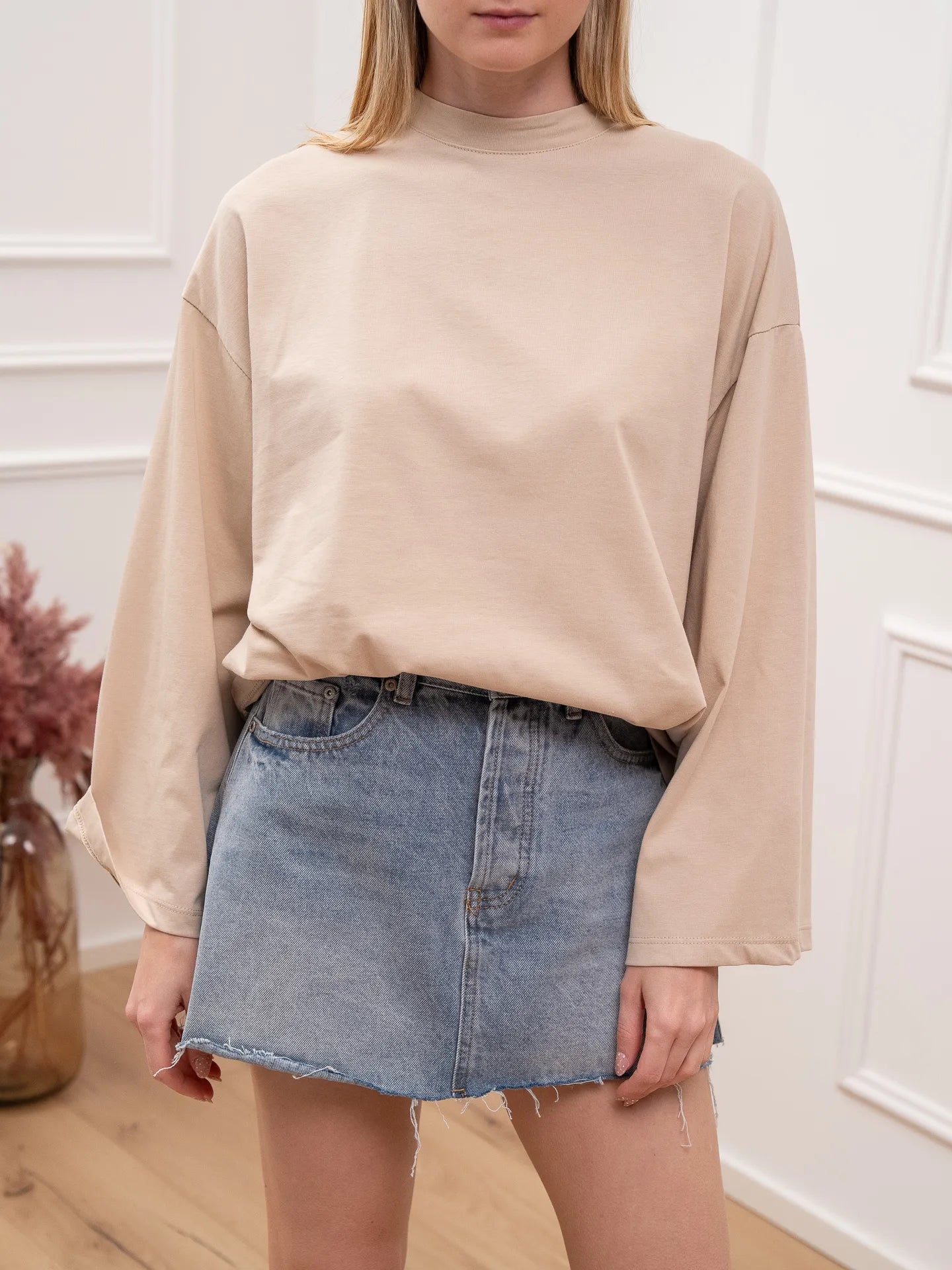 T shirt avorio manica oversize - Tensione In