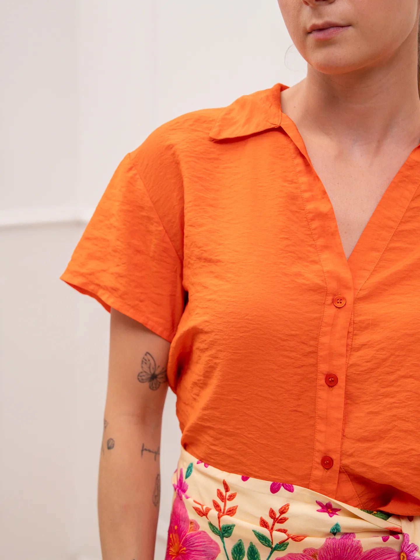 Camicia mezza manica Marea arancio - Tensione In