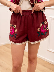 Shorts india con ricami e passamaneria - HaveOne