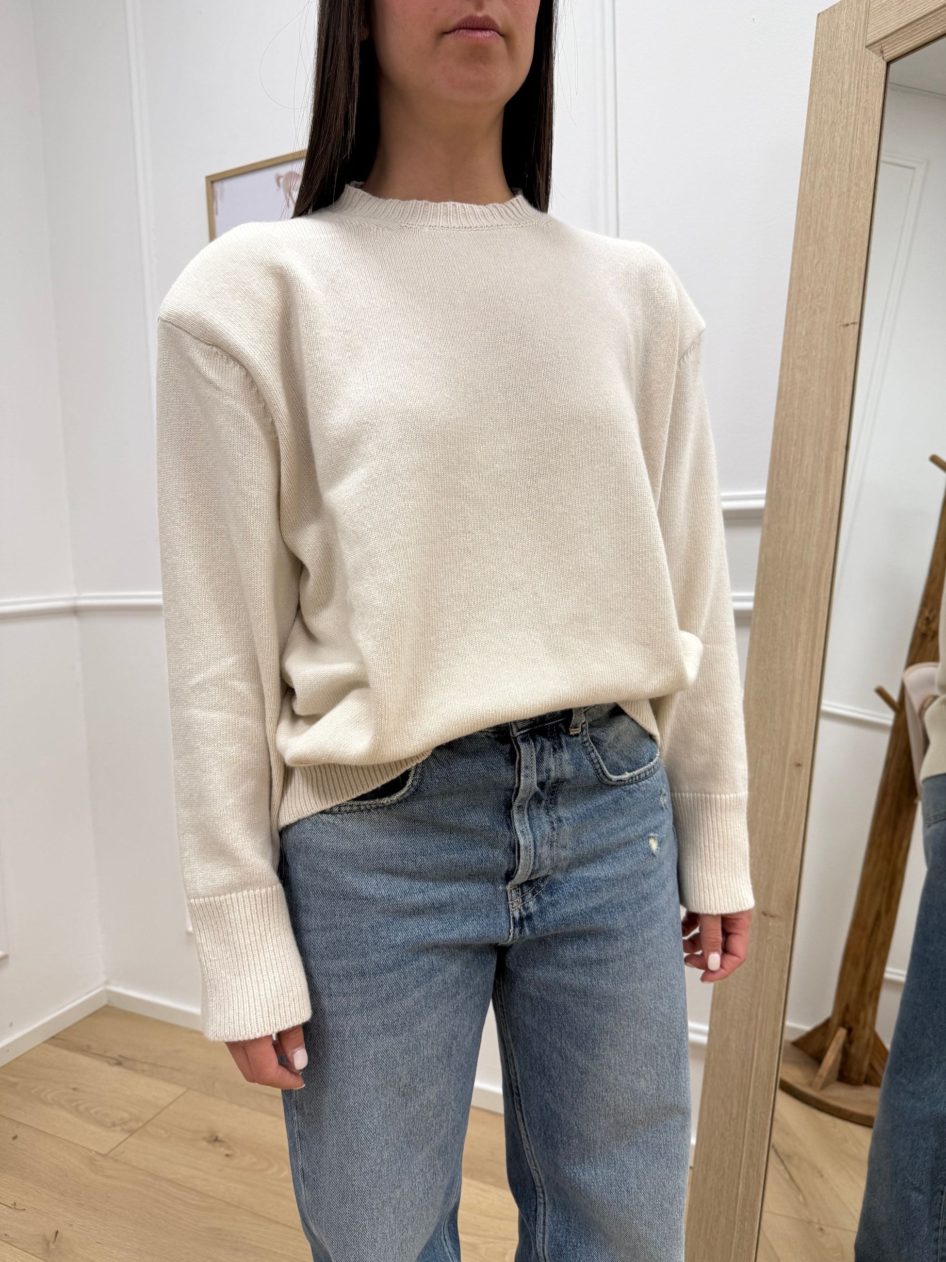 Maglia burro con spalline - Tensione In