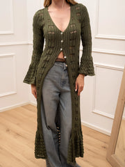 Maxi cardigan Pietrasanta crochet militare - Crispy