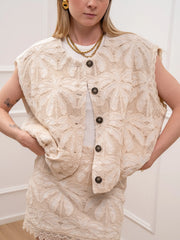 Gilet crochet riso elastico sul fondo - Philia Loft