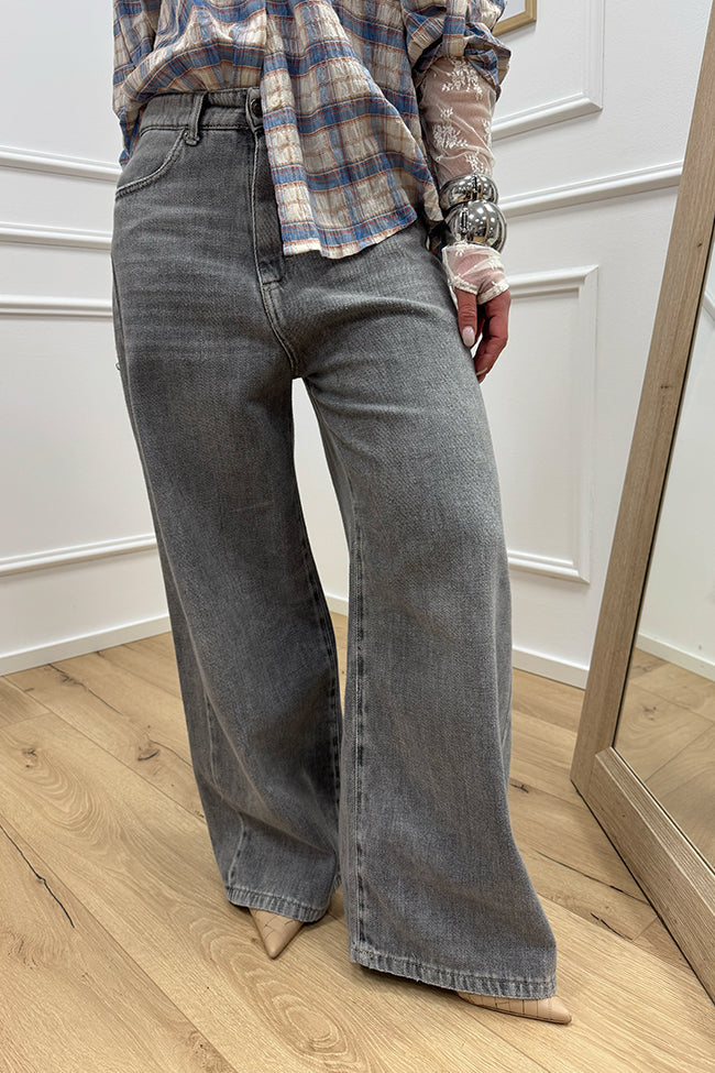 Jeans Giusy grigio loose fit - Tensione In