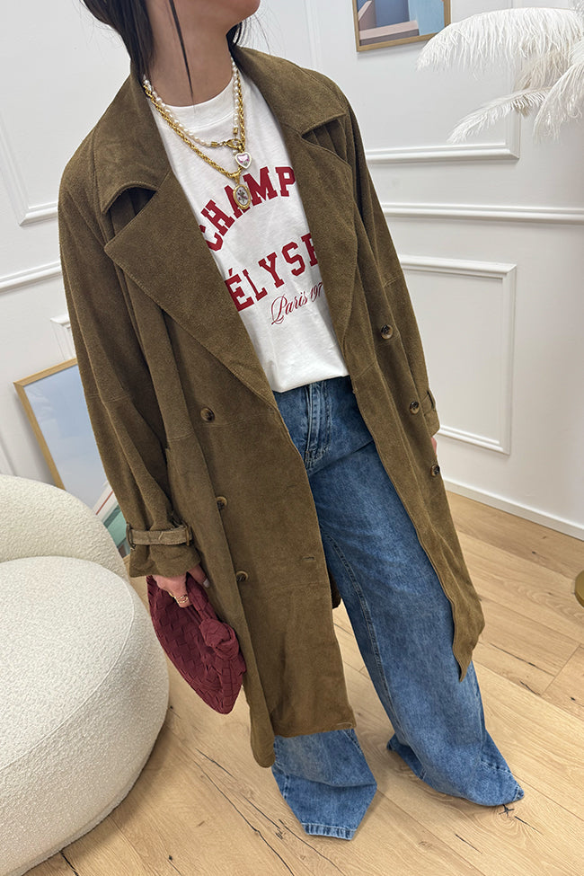 Trench in vera crosta taupe - Vicolo