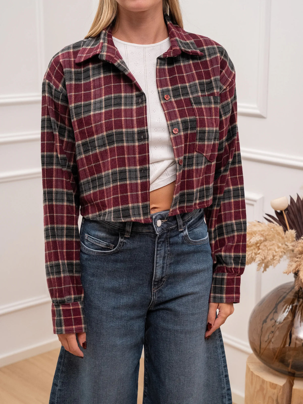 Camicia cropped Belluno check - Crispy