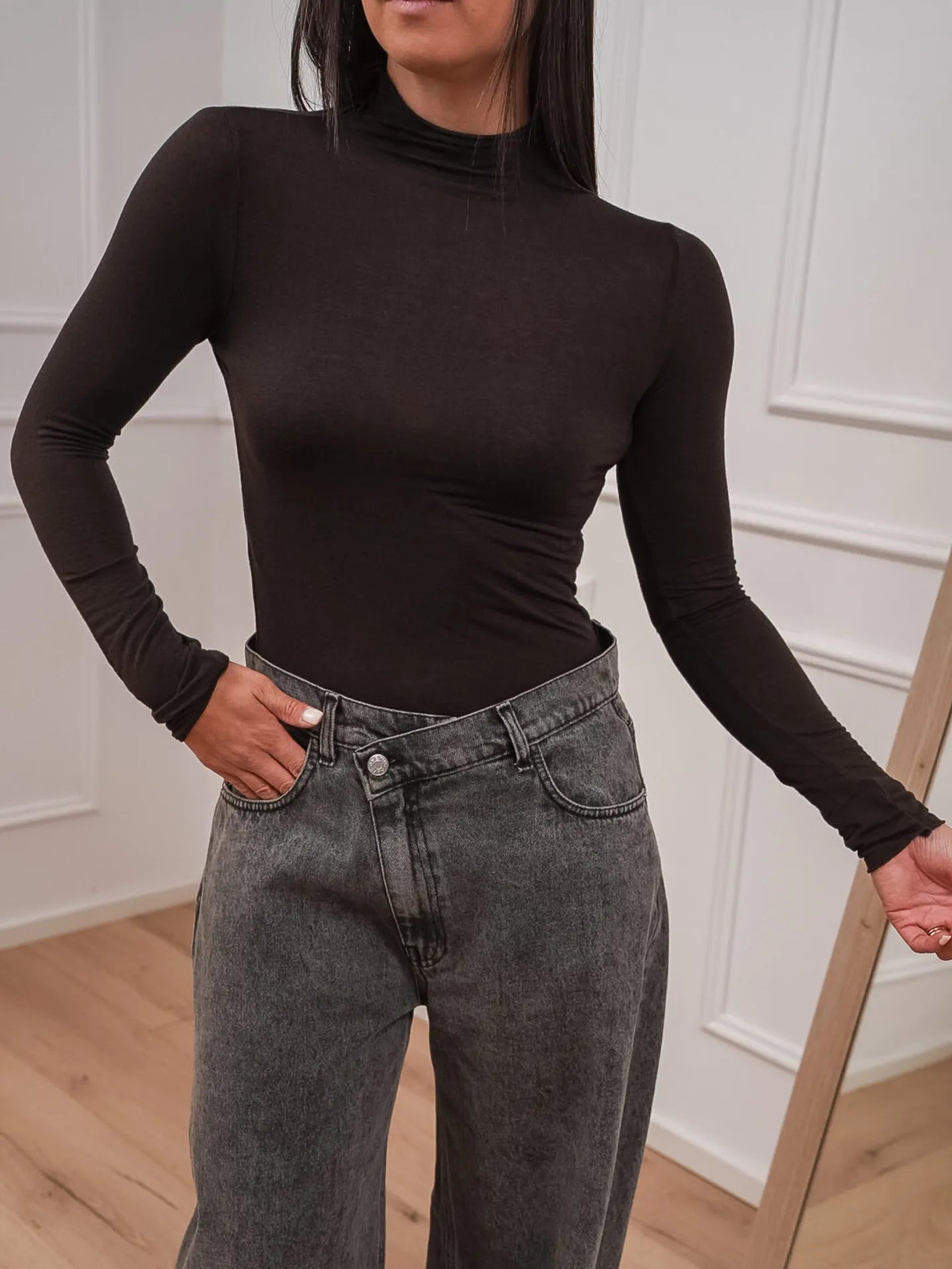Maglia collo a cratere moro misto cashmere - HaveOne