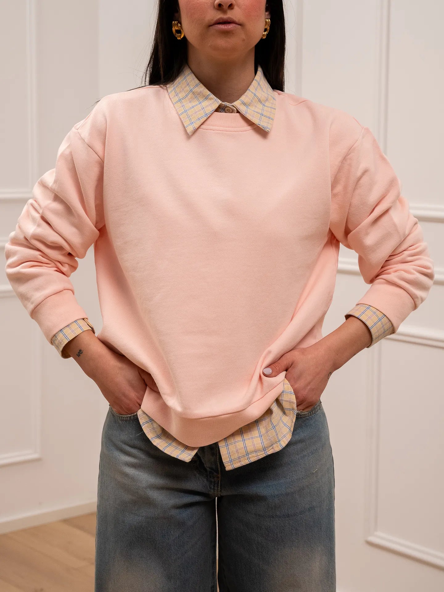 Felpa 8 basic rosa chiaro - Vicolo