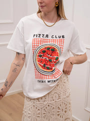 T shirt print Pizza Club - Calibro Shop