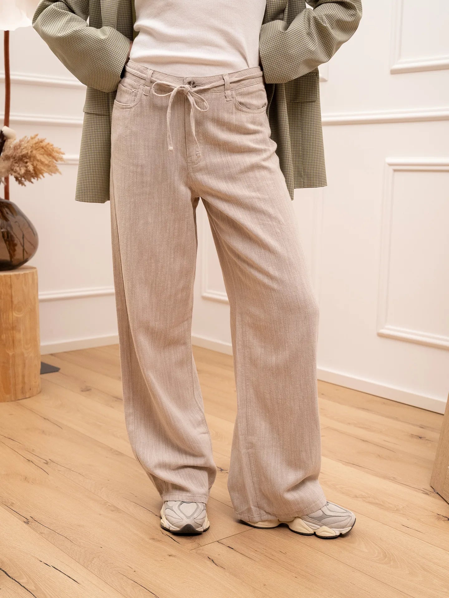 Pantalaccio misto lino sabbia - JJXX