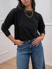 Maglia basic nera a manica lunga - HaveOne