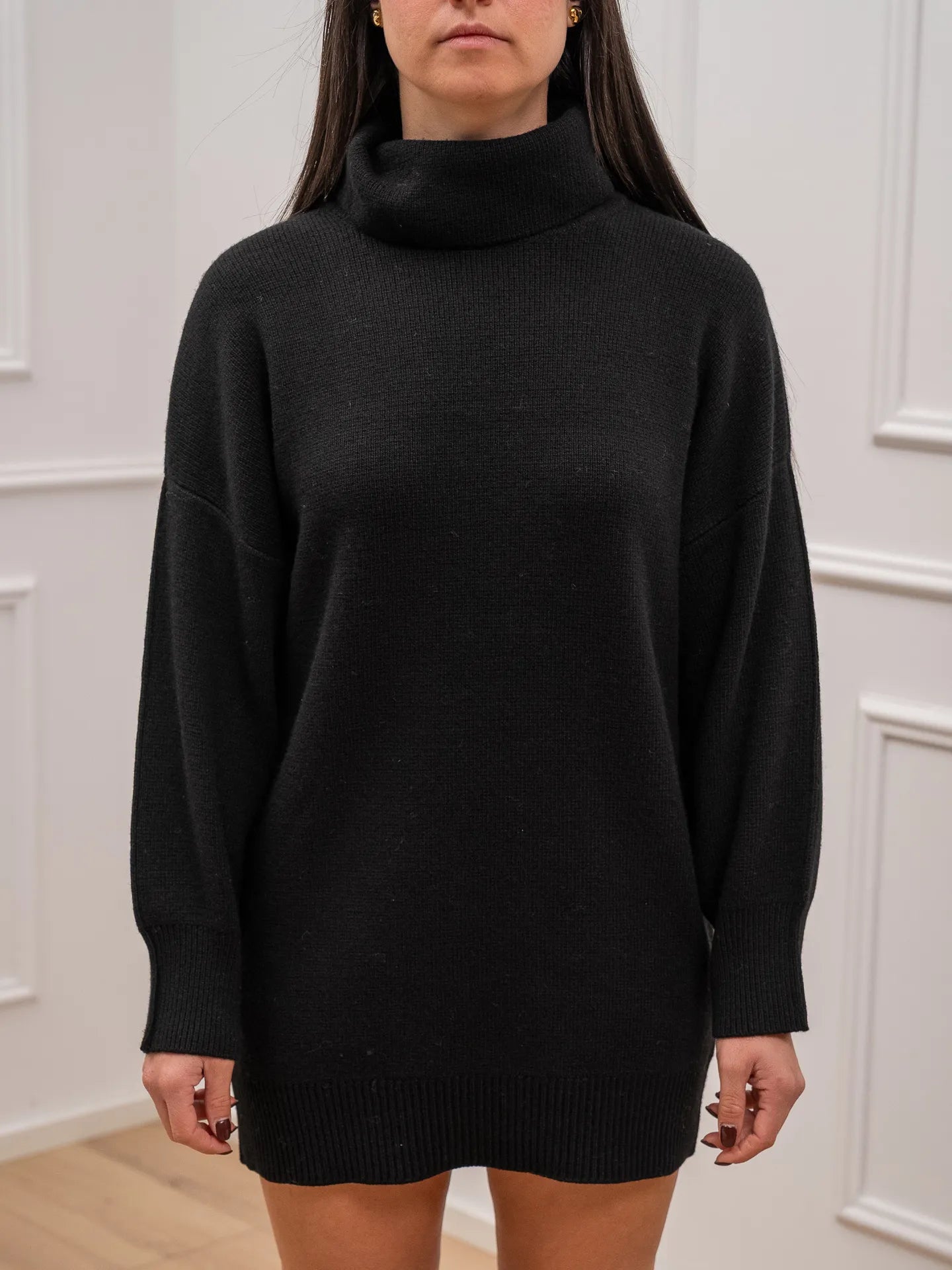 Vestito mini dolcevita nero - Vicolo