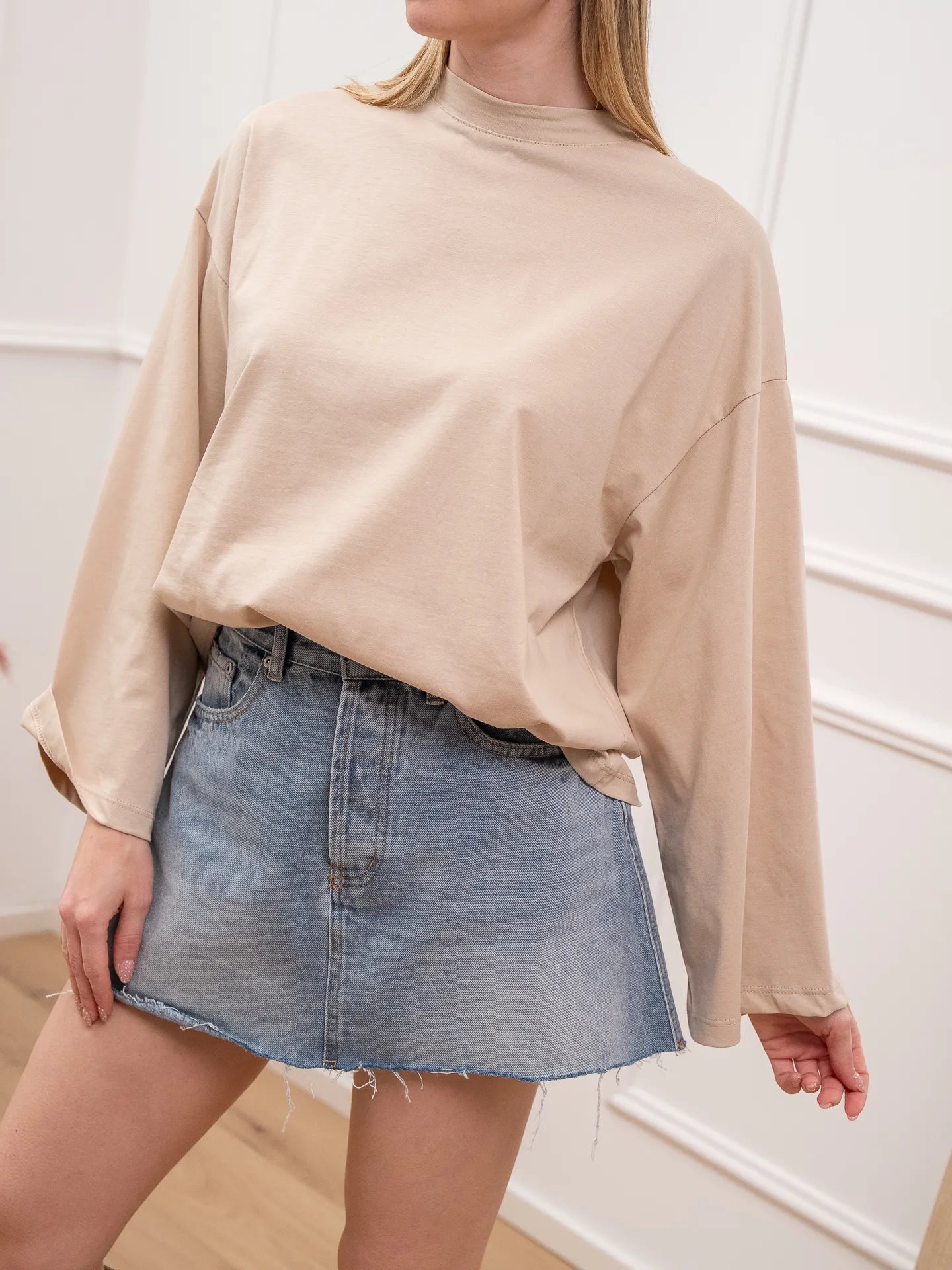 T shirt avorio manica oversize - Tensione In