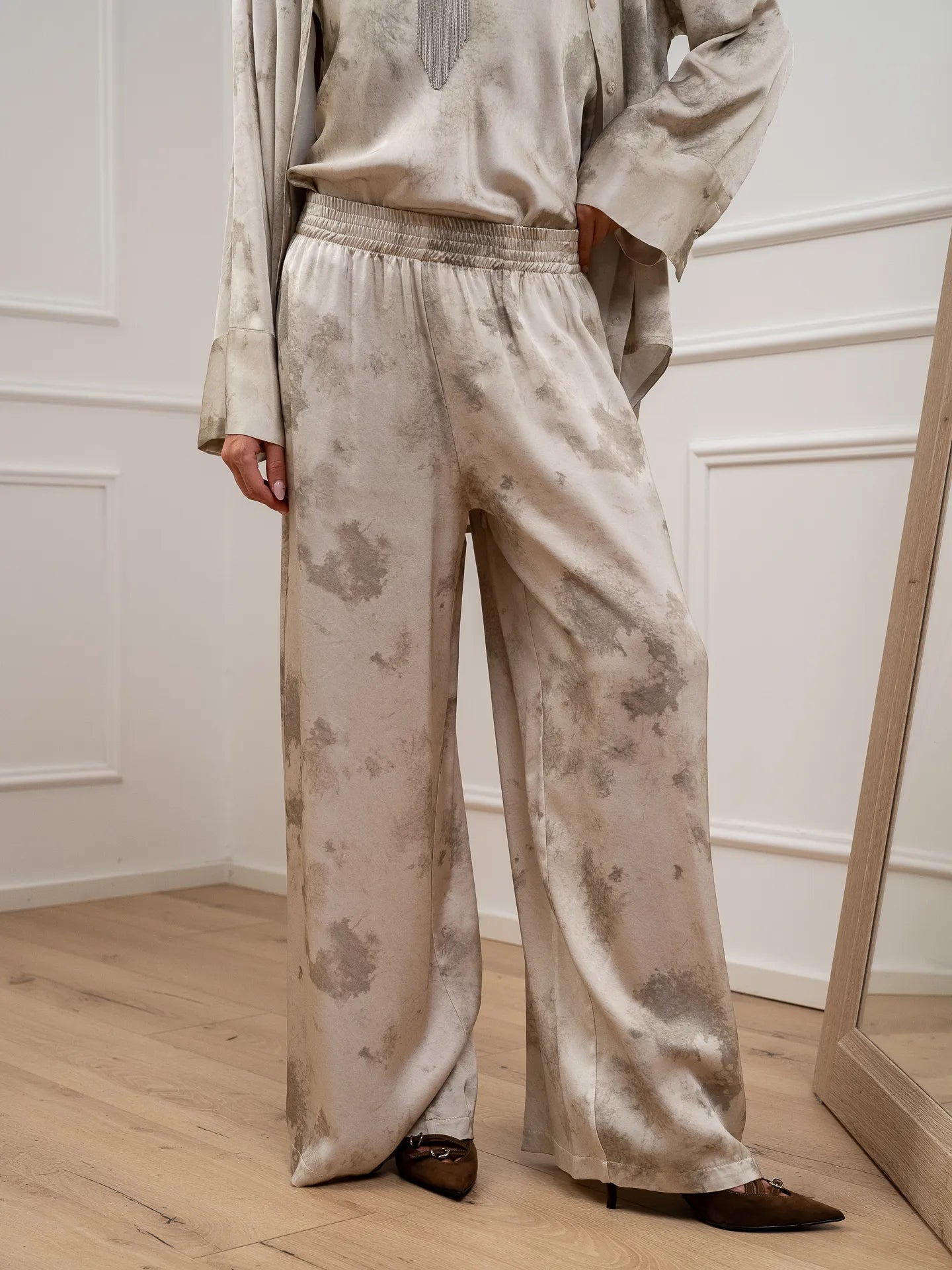 Pantaloni fluidi effetto marmo - Vicolo