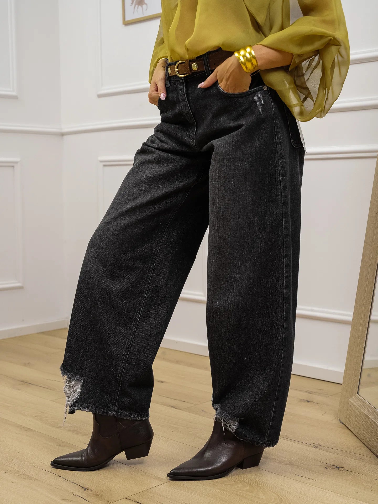 Jeans Bella barrel fit nero - HaveOne