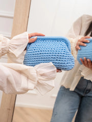 Borsa pasticcino crochet azzurra - Calibro Shop