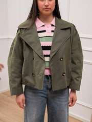 Trench corto militare in cotone soft touch - HaveOne
