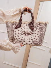 Borsa maxi bandana burro, moro con frangette - Vicolo
