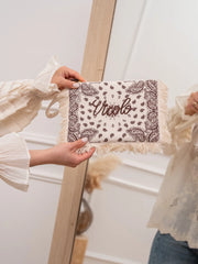 Pochette bandana burro, moro con frangette - Vicolo