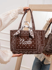Borsa maxi trapuntata fantasia bandana moro - Vicolo