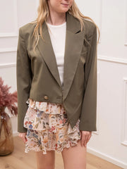 Giacca cropped militare taglio irregolare - Vicolo