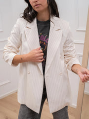 Giacca gessata lurex panna - Dixie