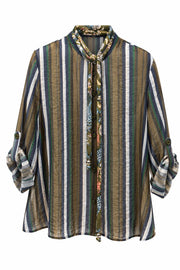 Camicia a Righe con Collana Verde - HaveOne