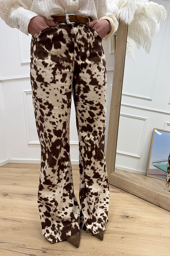 Pantaloni cow elasticizzati a palazzo - HaveOne